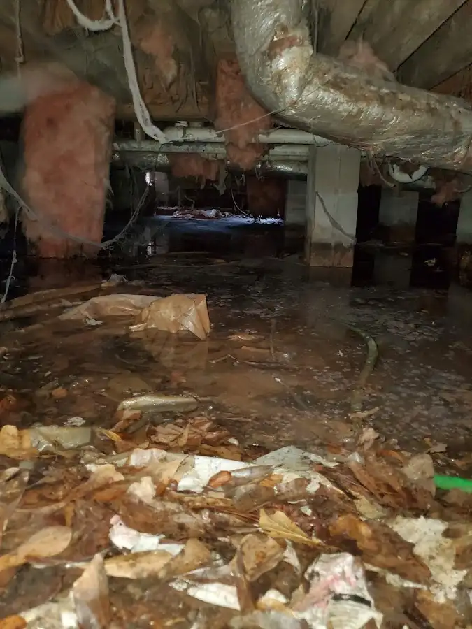 Crawl space flood assessment for Commercial Water Damage Restoration in Williamsburg