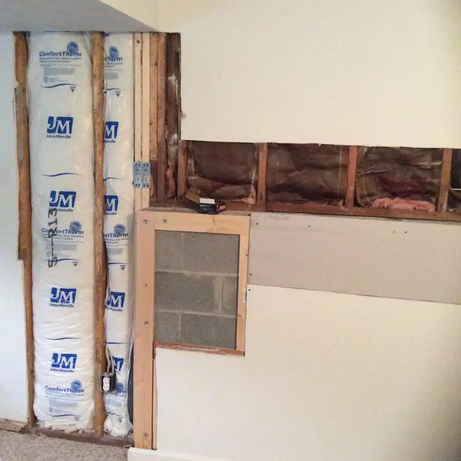 Wall insulation replacement during Contents Cleaning & Restoration in Williamsburg